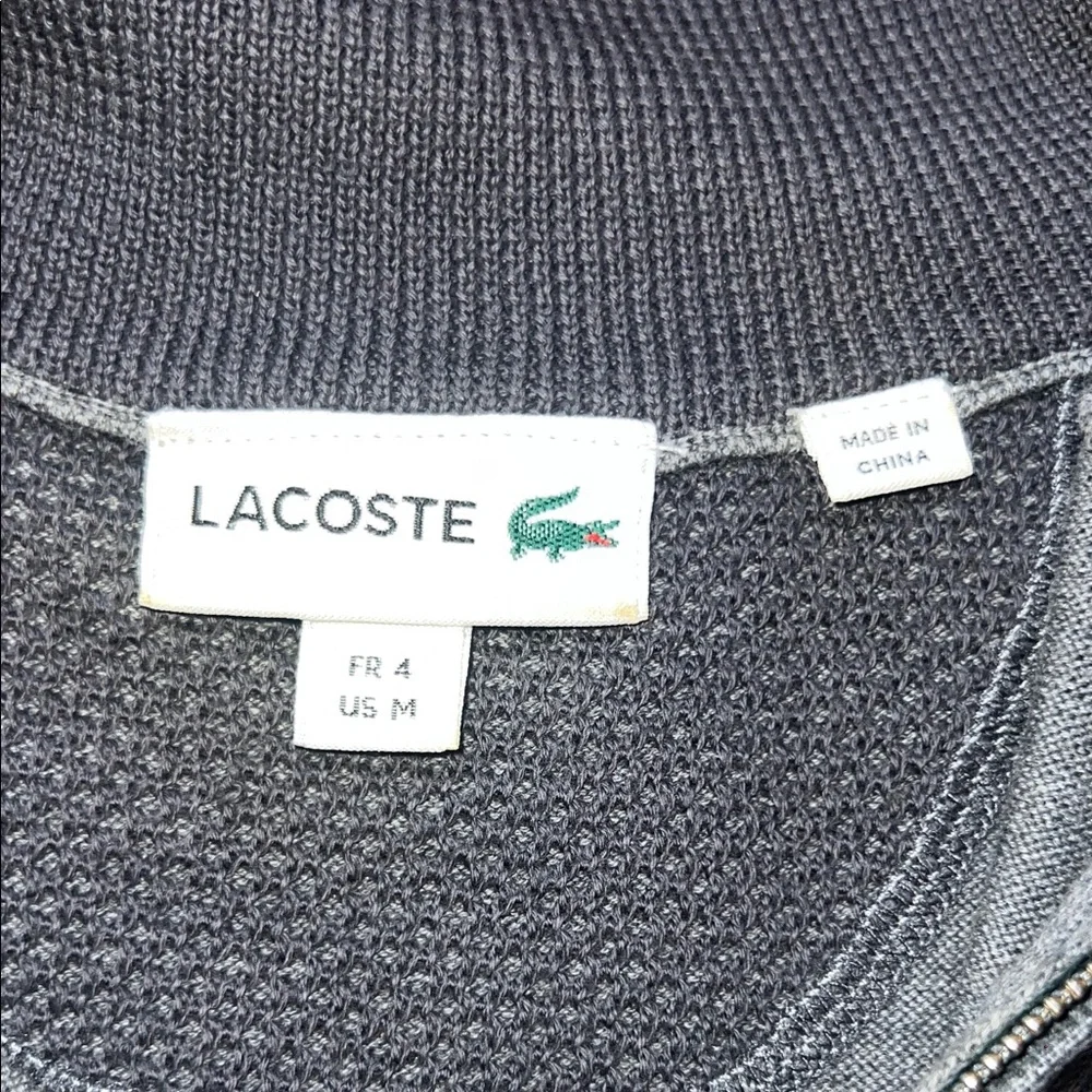 Lacoste Men's Gray Zip-Up Sweater